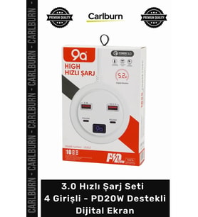 Özel Üretim QC 3.0 USB Adaptör 30 Hızlı Şarj Seti 4 Girişli PD20W Destekli Dijital Ekran