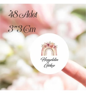 Gökkuşagı Bebek Etiketi 3 cm 48 Adet