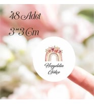 Gökkuşagı Bebek Etiketi 3 cm 48 Adet