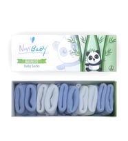 Novibaby 5'li Bambu Yenidoğan Bebek Çorap I Bluemy I 0-6 ay (Beyaz-Mavi)