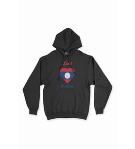 Vientiane Laos Bayraklı Kalpli Siyah Sweatshirt Hoodie