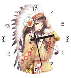 Cakatablo Cherokee Anime Kızı Görseli  Duvar Saati