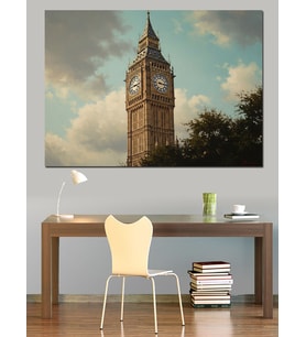 Londra'Nın Simgesi Tarihi Big Ben Dekoratif Kanvas - Mdf Ahşap Tablo