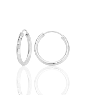 Gümüş lazer kesimli 18 mm halka küpe SGTL12749RODAJ