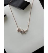 925 Gümüş Rose Gold Kar Tanesi Kalp Kelebek Kolye