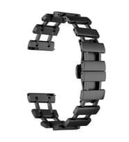 Redmi Watch 5 Active/Lite / Samsung Galaxy Watch 22mm Kordon Merdiven Dizayn Met (Siyah)