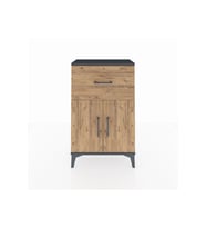 Arges Komodin Tek Raflı Tek Çekmeceli 2 Kapaklı 60x30x96 Antrasit-Çam