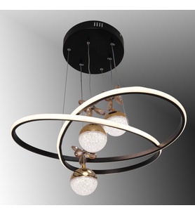 TT310-3TPL-SYSR TT Aydınlatma Trio Modeli Mat Siyah-Gold  3 Toplu 3 Renk Modüllü Ledli Avize