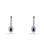 1.19 Karat Safir Pırlanta Küpe