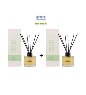 2x Yeşil Çay Dekoratif Ortam Kokusu 120 ml Relax Place - Bambu Çubuklu