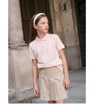 LCW Kids Pembe Polo Yaka Kız Çocuk Pike Tişört