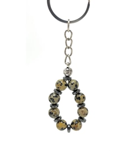 SERTİFİKALI Dalmaçyalı Jasper Doğal Taş Anahtarlık 8mm