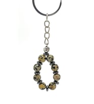 SERTİFİKALI Dalmaçyalı Jasper Doğal Taş Anahtarlık 8mm