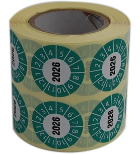Vellum Tarih Seçme Etiketi 30mm X 30mm Ruloda 1000 Adet (Yeşil, 2026)