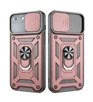 Apple iPhone 7 Plus / 8 Plus Uyumlu Kızaklı Kamera Korumalı Tank Kılıf (Rose - Gold)