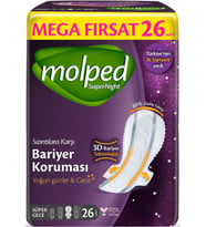 Molped Süper Night Hijyenik Ped Süper Gece 26 Adet Mega Fırsat Pk