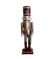 Ahşap Fındıkkıran Kurşun Asker Yılbaşı Figürü Bordo 50 cm (Karışık)