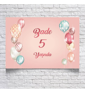 Balon Temalı Doğum Günü Afişi