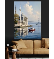 Ortaköy Camii İstanbul Manzarası Dekoratif Kanvas - Mdf Ahşap Tablo