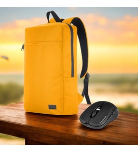 Classone PR-EK108 15,6'Su Geçirmez Kumaş Fermuar  Sırt Çantası + Kablosuz Mouse