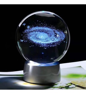 Samanyolu Temalı 3D Renkli Işıklı Cam Küre