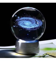 Samanyolu Temalı 3D Renkli Işıklı Cam Küre