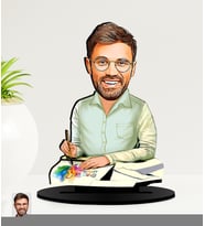 Kişiye Özel Grafiker   Karikatürlü  Mdf Biblo (Çok Renkli)