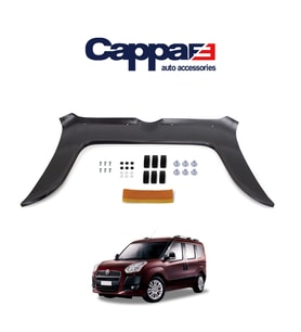 CAPPAFE Fiat Doblo Ön Kaput Koruyucu Rüzgarlık 4mm Parlak Siyah 2010-2015