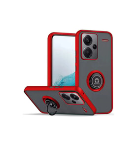 Xiaomi Redmi Note 13 Pro Plus Kılıf Montreal Yüzüklü Silikon Kapak - Kırmızı