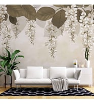 Soft Sarkan Çiçek Desenli Modern Duvar Kağıdı Baskı