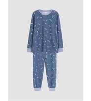 LCW Kids İndigo Desenli Erkek Çocuk Pijama Takımı