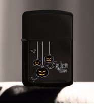 BK Gift Kişiye Özel Happy Halloween Tasarımlı Renkli Baskılı Siyah Benzinli Metal Çakmak-9