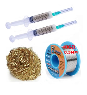 Havya Ucu Temizleme Teli Flux,lehim Toplama ve Lehim Teli Soldering 63SN/37PB Flux %1-3 40GR 0,5mm ST03