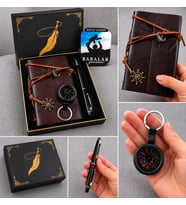 Babalar Günü'ne Özel Premium Defter Hediye Seti – Vintage Defter, Kalem ve Jant Tasarımlı Anahtarlık Konsepti