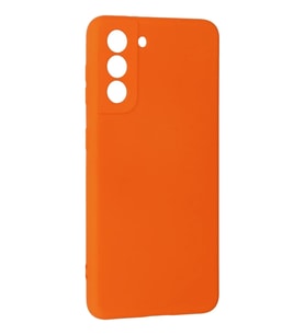 Newface Samsung Galaxy S21 Kılıf Nano içi Kadife Silikon - Turuncu