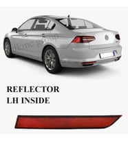 PASSAT B8 SEDAN  2015-2018 MODEL ARASI UYUMLU SOL SÜRÜCÜ TARAFI İÇ ARKA TAMPON REFLEKTÖRÜ