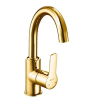 Eca Luna Altın Görünümlü Kireç Kırıcı Kuğu Boru Lavabo Bataryası
