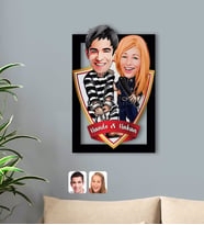 BK Gift Kişiye Özel İsimli Sevgililer Karikatürlü 3D Ahşap Tablo-7