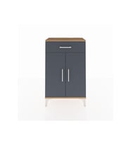 Arges Komodin 2 Raflı Tek Çekmeceli 2 Kapaklı 60x30x96 Çam-Antrasit