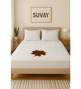 Kapitone Fitted Full Kenar Su Sıvı Geçirmez Alezi Beyaz Renkli Tek Çift Kişilik Yatak Koruyucu (100x200)