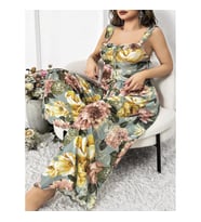 Arias Closet Özel Tasarım Büyük Beden Çiçek Desenli 2li Pijama Takımı