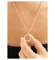 Gold Zirkon Taşlı Şık Kadın Kolye