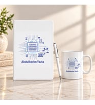 Elektrik Elektronik Teknolojisi Öğretmenine İsme Özel Defter Kalem ve Kupa Hediye Seti