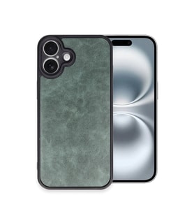 İphone 16 Kılıf Aras Deri Kapak - Koyu Yeşil