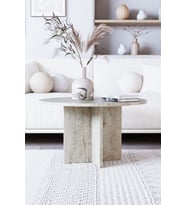 NOVA Tekli Orta Sehpa, İskandinav Stil, Bohem, 72 cm - Traverten