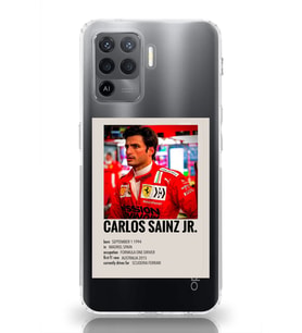 Oppo Reno 5 Lite Uyumlu Carlos Sainz Desenli Şeffaf Telefon Kılıfı