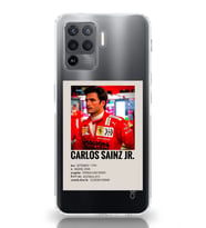 Oppo Reno 5 Lite Uyumlu Carlos Sainz Desenli Şeffaf Telefon Kılıfı