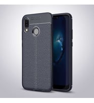 Huawei P20 Lite Kılıf Esnek Pu-Deri Leather-Pu Serisi Protected Case (Lacivert)