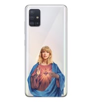 Samsung Galaxy A71 Uyumlu Taylor Swift Desenli Şeffaf Telefon Kılıfı