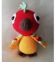 Maskot Papağan Amigurumi Organik Oyuncak